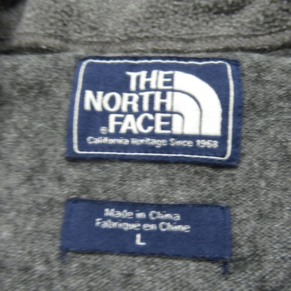 The North Face Wool Sweater Mens Large Gray Blend Quarter Zip Soft Warm VTG Rare